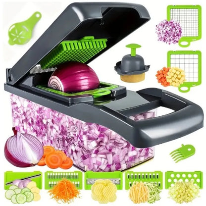 Vegetable Chopper 14 In 1 Multi Chopper, Veg Cutter, Multiple Functional One Piece Vegetable Chopper, 45% OFF