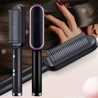 Hair Straightener Iron Brush Straight Hair Comb 2-in-1 Hair Straightener Curling Professional Styling Brush. 29% OFF