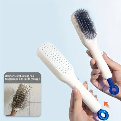 Self Cleaning Hair Brush, One-click Cleaning Telescopic Hair Comb – With Box. UPTO 50% OFF